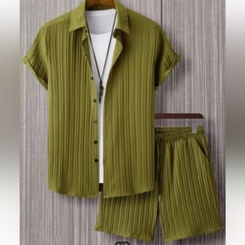 Mens 2 piece shorts and shirt set